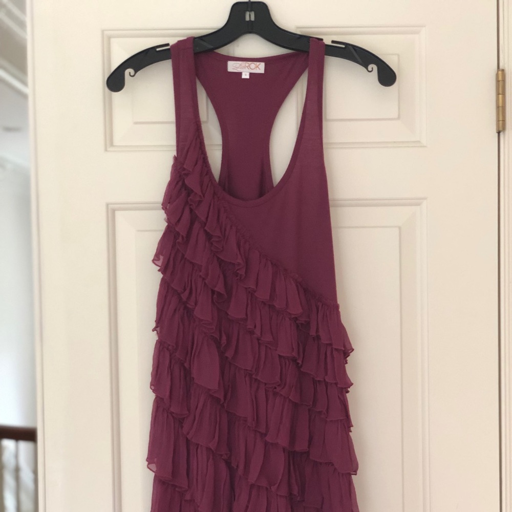 LaROK Purple Racer-back Ruffle Dress, Size S